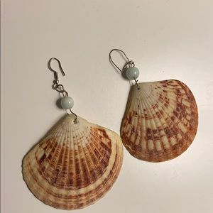 Hand made shell earrings from Brazil.